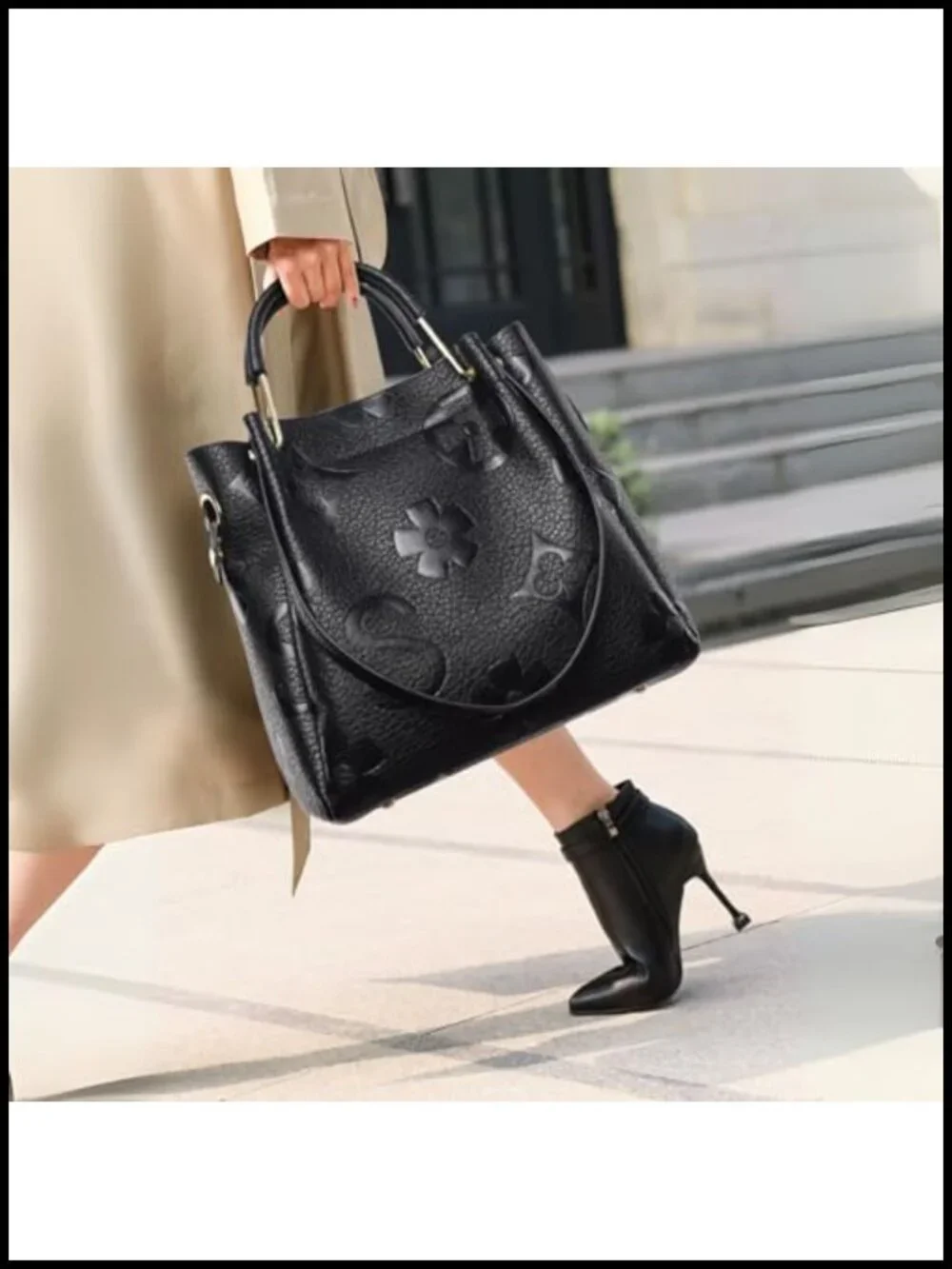 Vegan Leather Floral Hobo Top Handle Handbag Purse Women 3-in-1 Satchel Tote